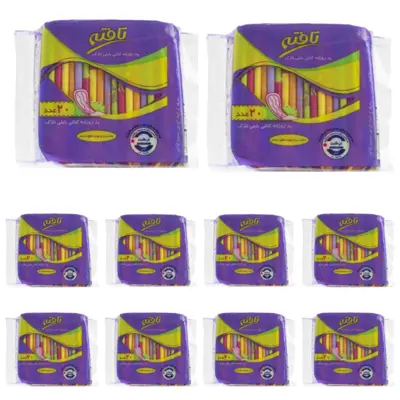 مجموعه 10 عددی پد روزانه تافته مدل ultra thin بسته  20 تایی در  فاطرشاپ 
