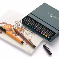 خرید ماژیک حرفه ای فابر کاستل 12 رنگ Pitt Artist Brush کد 23167146