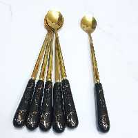 قاشق شربت خوری طلایی ماربل