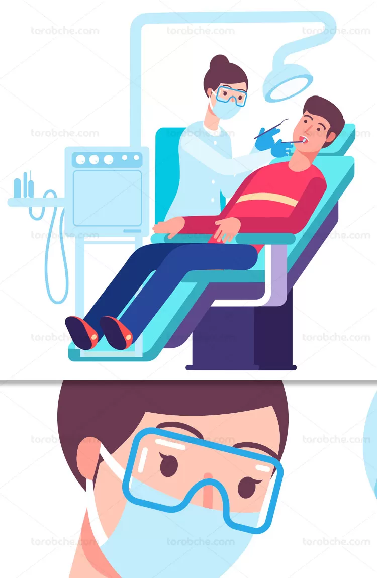 وکتور دندانپزشکی و دکتر | گرافیک با طعم تربچه