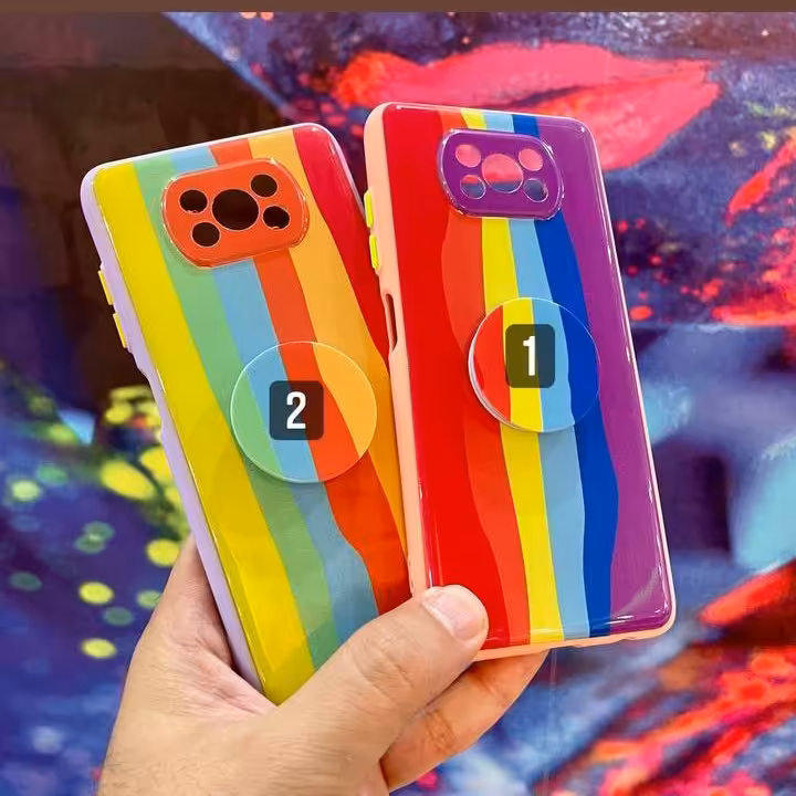 🌈 قاب رنگین کمان + پاپ سوکت
🌈