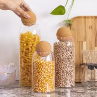پک سه تایی بانکه پیرکس درب دایره ای بامبو 