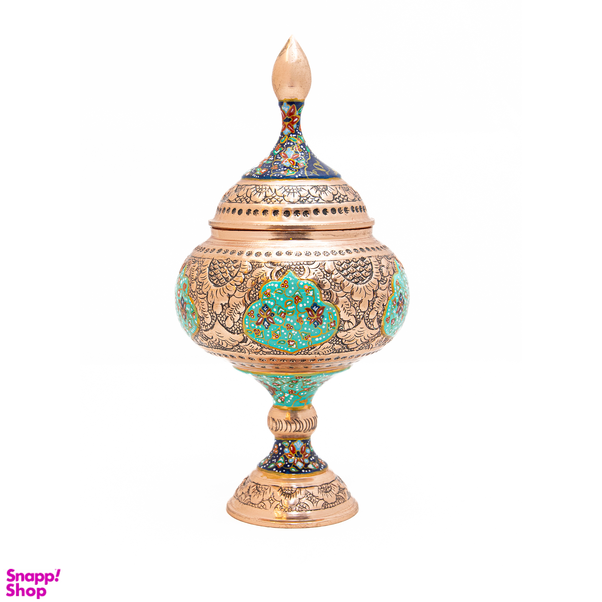 شکلات خوری مسی قلم زنی طرح تذهیب کد 6963