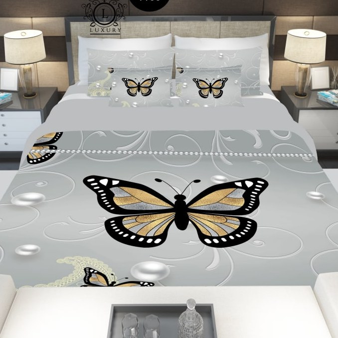 سرویس  روتختی دونفره 8تکه چاپی قابل ست با پرده با انتخاب جنس پارچه کد 1100