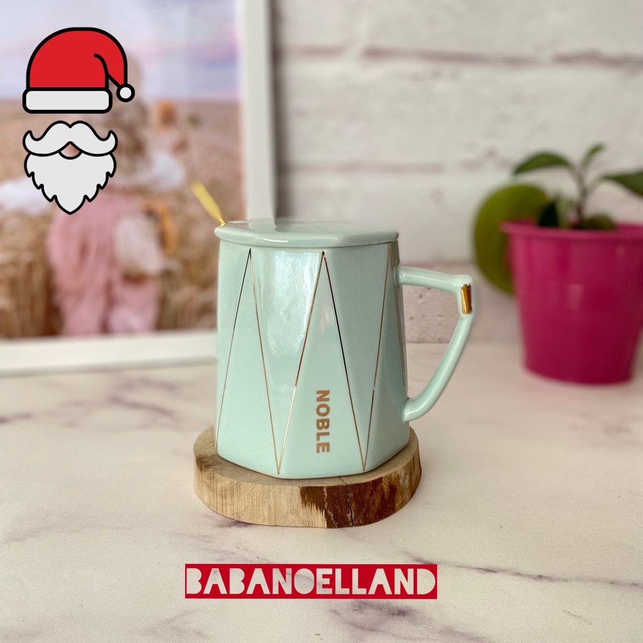 ماگ پاستلی سبزآبی