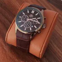 ساعت بند چرم سه موتوره الگانس 