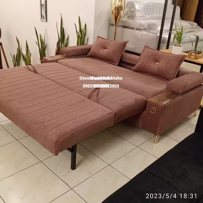 مبل تخت خوابشو دو نفره با پارچه درجه یک (پس کرایه)