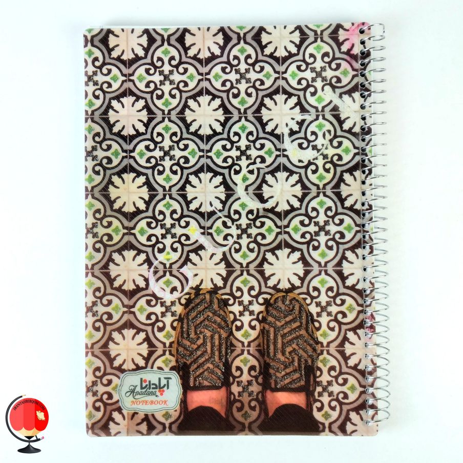 دفتر زبان سیمی دو خط 80 برگ طرح کفش آپادانا