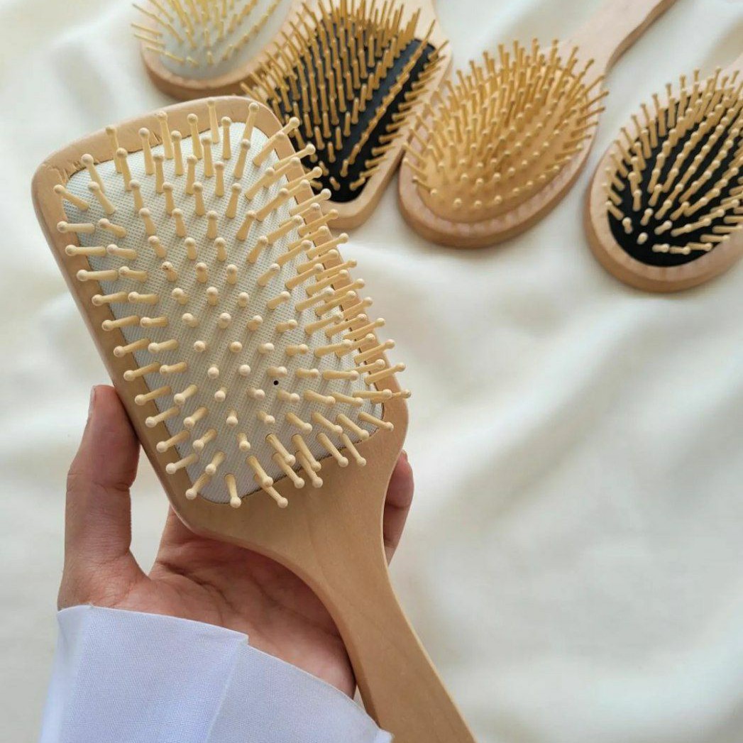 برس چوبی  برس بامبو مربعی متوسط