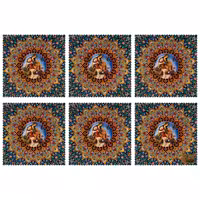 زیر بشقابی مربعی پارچه مخمل سایز 30 در 30 مدل U1-416 شرکت رنس