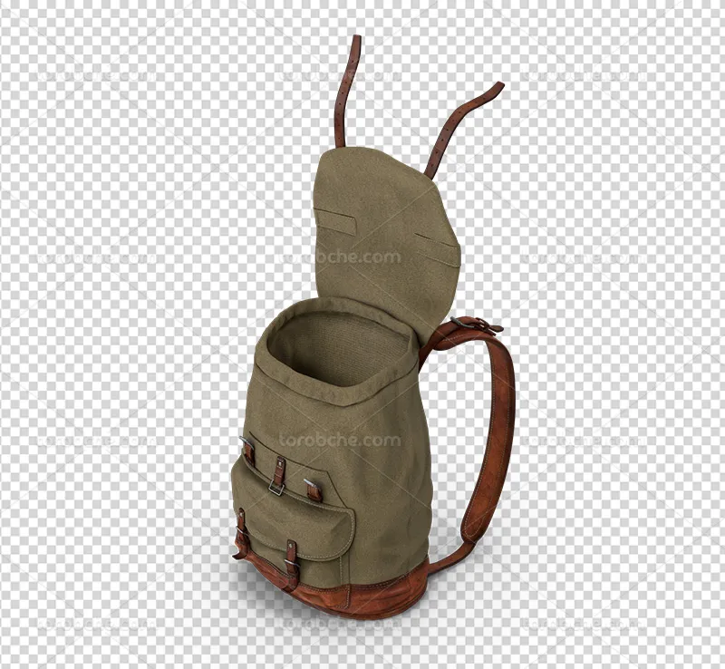 عکس PNG کوله پشتی با بند چرمی | گرافیک با طعم تربچه