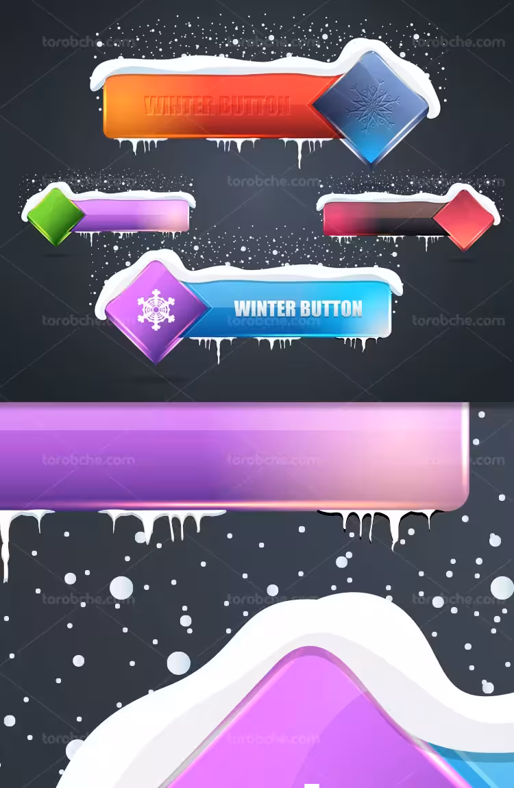 وکتور طرح دکمه های زمستانی | گرافیک با طعم تربچه