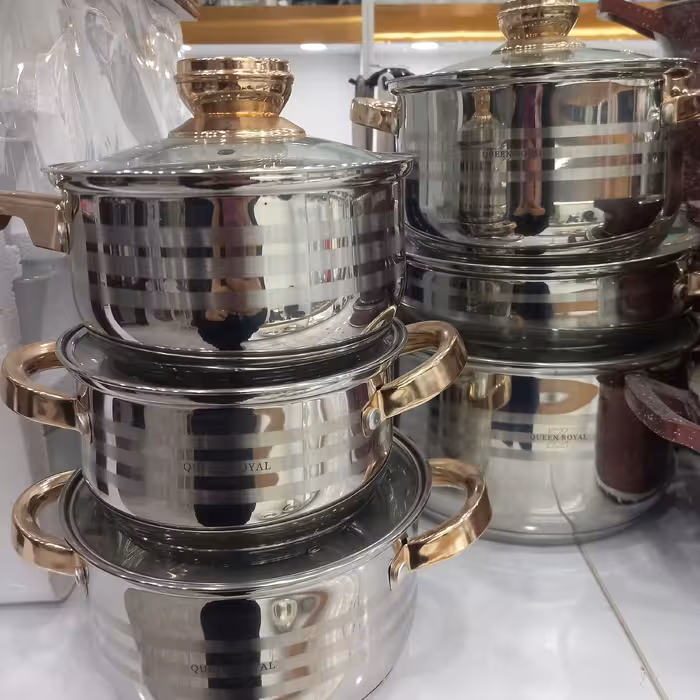 سرویس قابلمه استیل 12 پارچه مارک کویین رویال