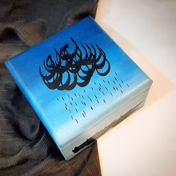 جعبه تی بگ آبی نقاشی خط