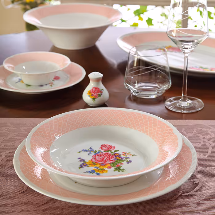 سرویس چینی زرین طرح رزالین 35 پارچه