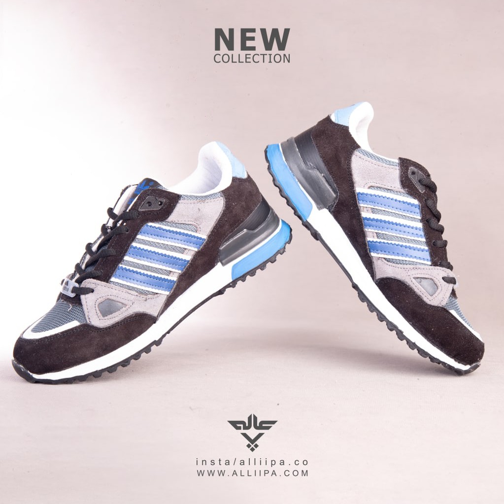 کتونی مردانه zx750 رنگ مشکی آبی طوسی سایز 41 الی 44