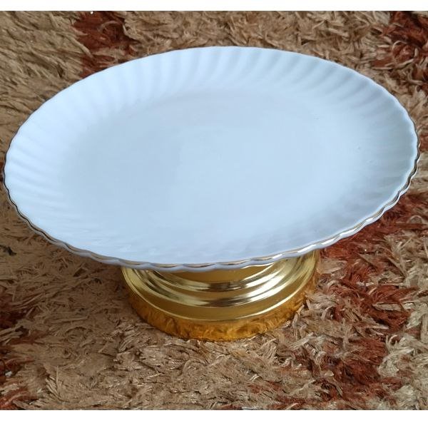 شکلات خوری پایه دار قطر 20 سانت جنس چینی پایه فلزی همراه با جعبه