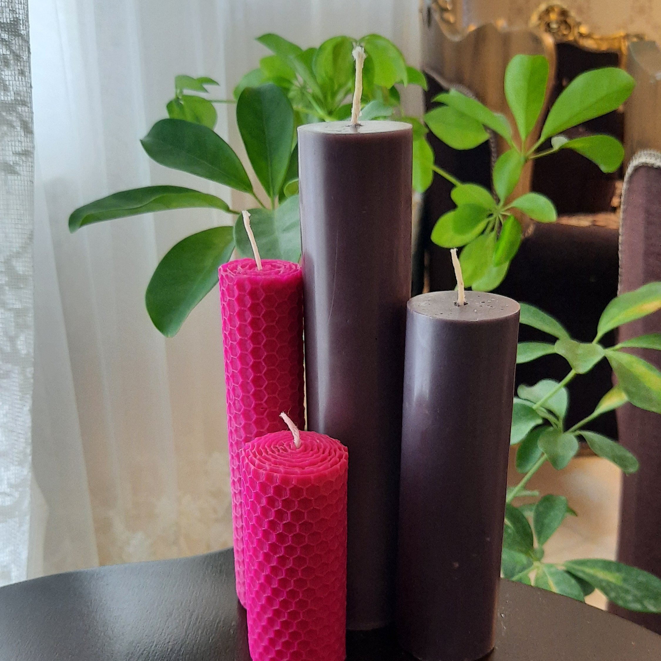 شمع بنفش و صورتی درجه یک ست کامل