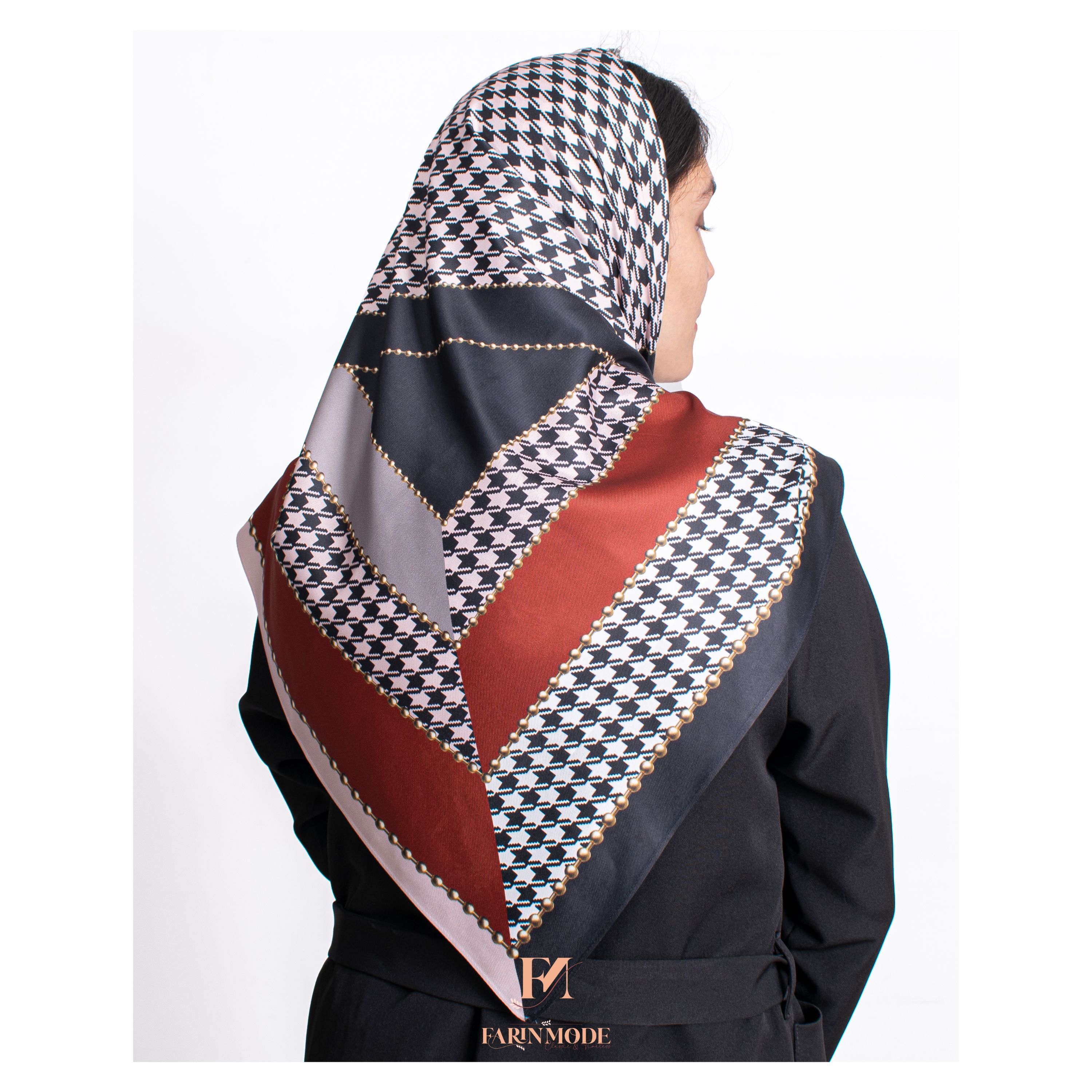 روسری ابریشم توییل سایز مدیوم ابعاد 100در100 سانتیمتر 9144