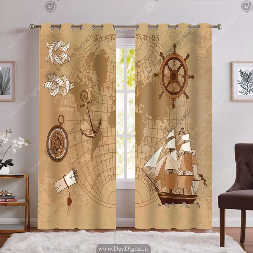 پرده چاپی سه بعدی اتاق پسر PK-6982