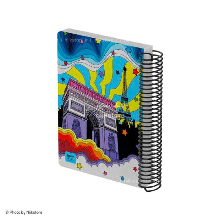 دفتر فنری 200برگ جلدسخت رحلی فانتزی الیپون کد 251