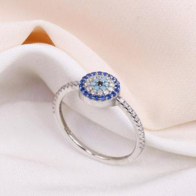 انگشتر چشم نظر نقره اصل عیار 925 کد 1523