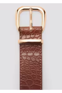 کمربند چند رنگ زنانه با چرم تمساح اورجینال MANGO