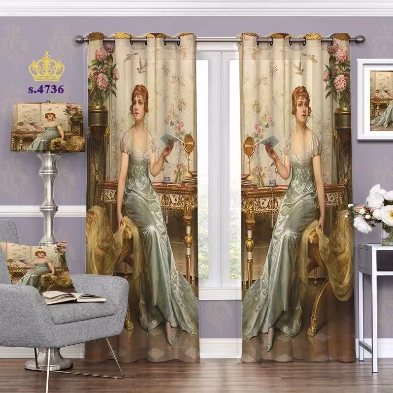 پرده پذیرایی دو قواره طرح ایتالیایی کد S4736