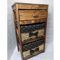 جاپیازی دوطبقه تک کشو حصیربافت و چوب تهیه شده از بهترین مواداولیه