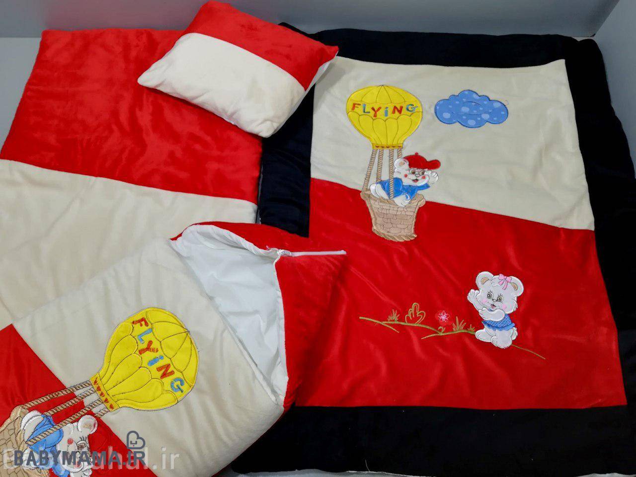سرویس خواب ۴ تیکه مخمل نوزادی مدل خرس و بالن