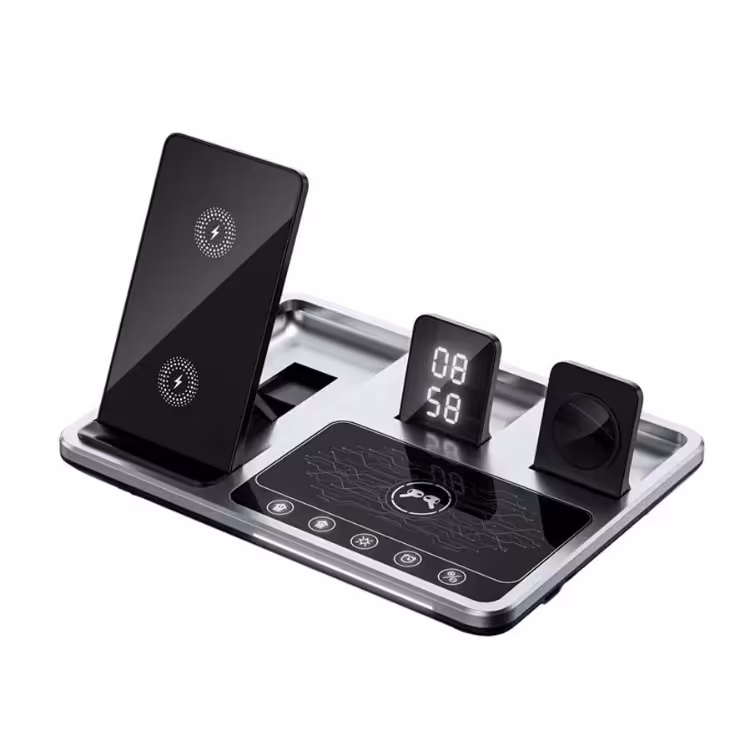 داک شارژر مغناطیسی 4 کاره مدل 4in1 Wireless Charging Station 15W