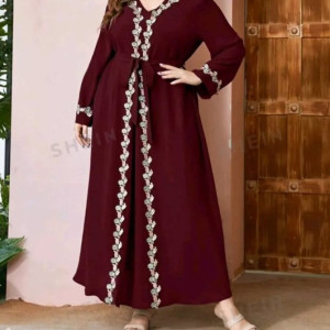 پیراهن روزمره زنانه کرپ شکوفه مدل ماکسی
