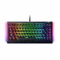 کیبورد گیمینگ با سیم ریزر مدل بلک ویدو V4 75% با سوییچ مکانیکال نارنجی