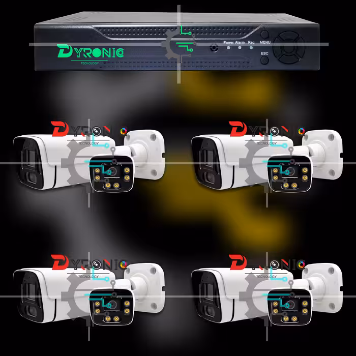 پکیج 4 دوربین استارلایت با کیفیت FHD PLUS و دستگاه 6 کانال 5 مگاپیکسل تشخیص چهره با تمامی لوازم (کد 0P3)