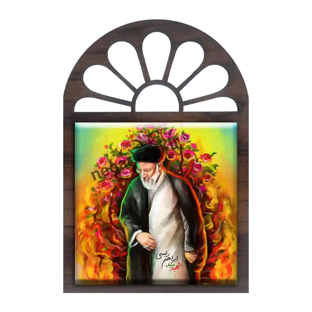 تندیس کاشی پنجره ای شهید رئیسی مدل 2Z80