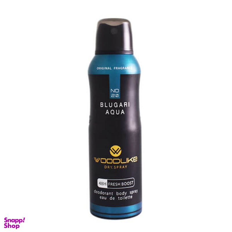 اسپری خوش بو کننده بدن مردانه وود لایک مدل Aqua حجم 200 میلی لیتر