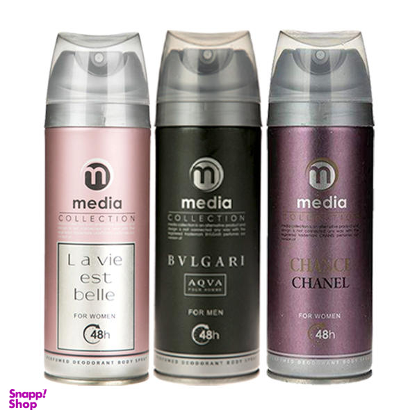 اسپری خوشبو کننده بدن مدیا (Media) مدل Mmw8 حجم 200 میلی لیتر مجموعه 3 عددی