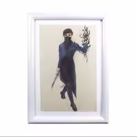 نقاشی مداد رنگی مدل بازی Dishonored کد 02