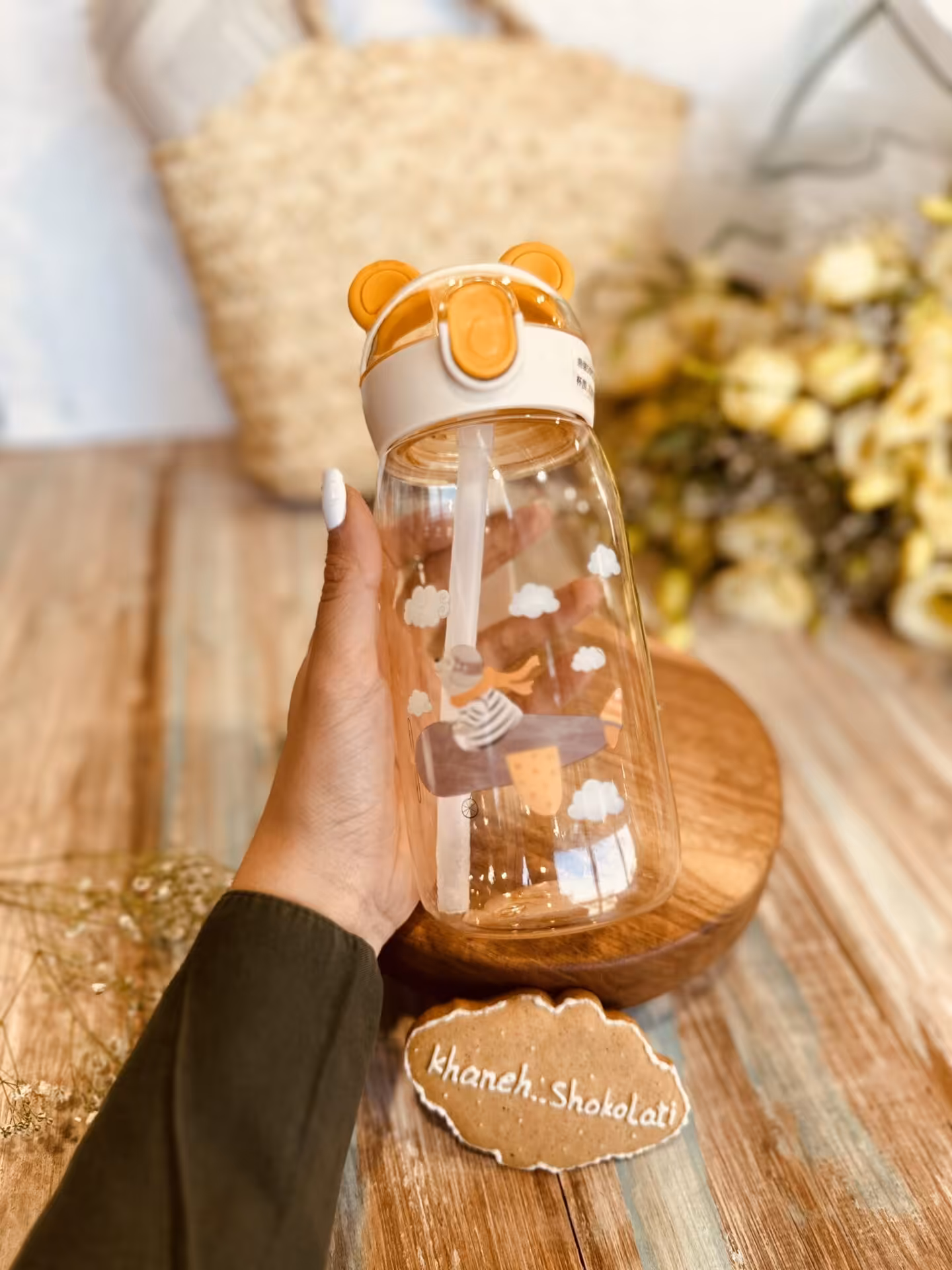 قمقمه نی دار طرح حیوانات کد0085