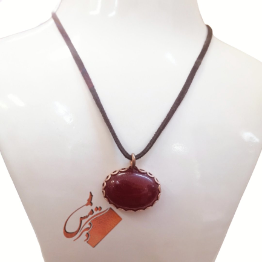گردنبند مس وسنگ قرمز یاقوتی