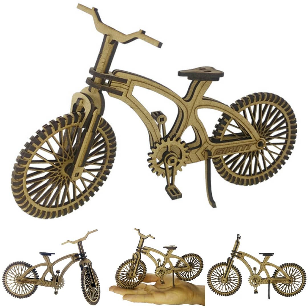 پازل چوبی فکری سه بعدی مناسب هدیه بهکات طرح دوچرخه