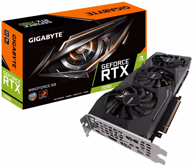 کارت گرافیک گیگابایت مدل GeForce RTX 2080 WINDFORCE با حافظه 8 گیگابایت