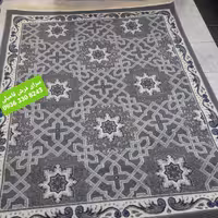 گلیم فرش ماشینی نقشه مشبک9متری رنگ دودی
