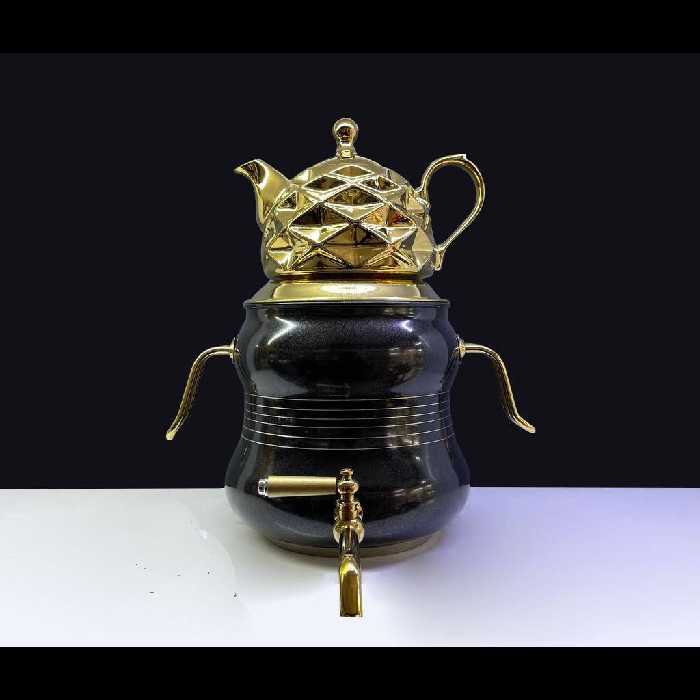 کتری قوری برند آلتین استیل کف چدن با3سال ضمانت تعویض6لیتر (مشکی طلایی براق)