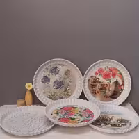 سینی گرد بزرگ ملامین  کد 7003کنگره دار محصول پارس نو  در6 طرح مختلف باکیفیت 