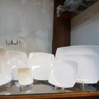 سرویس 36 پارچه چهار گوش سفید ساده ملامین یزد رکسانا 