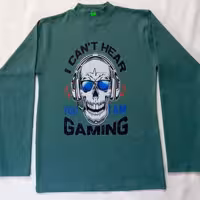 تیشرت آستین بلند دو رو پنبه ضخیم سایز 70 و 65 در چهار رنگ با طرح دلخواه