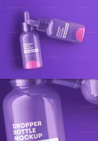 موکاپ بطری قطره چکان با کیفیت | گرافیک با طعم تربچه