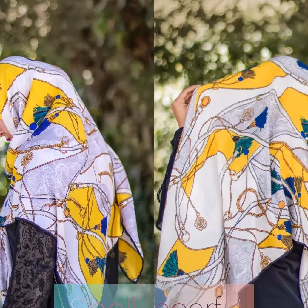 روسری نخی طرح دار