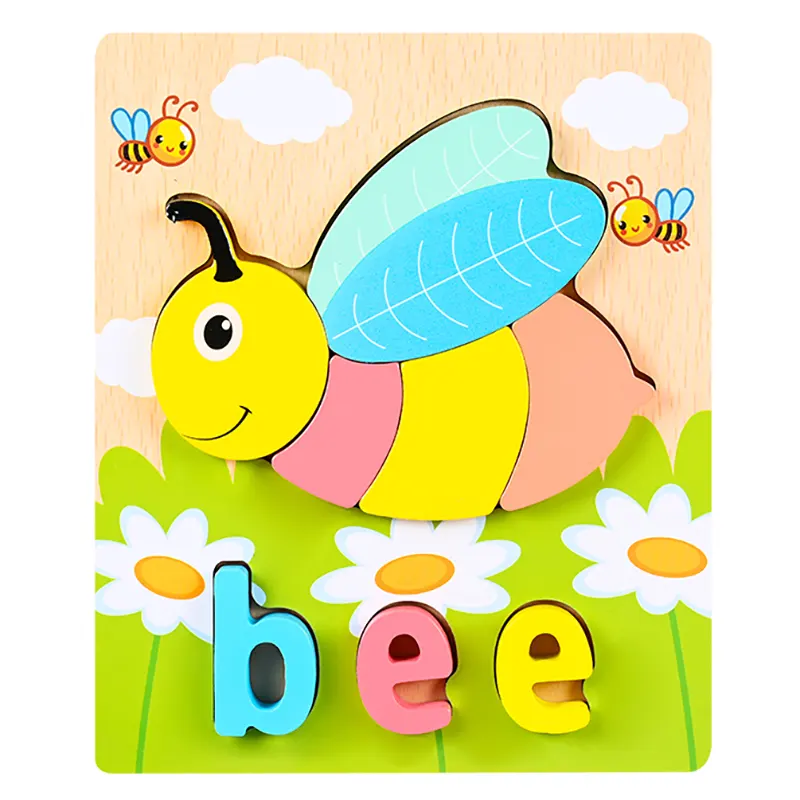 پازل چوبی جاگذاری آموزشی طرح زنبور کد P/4098/BE